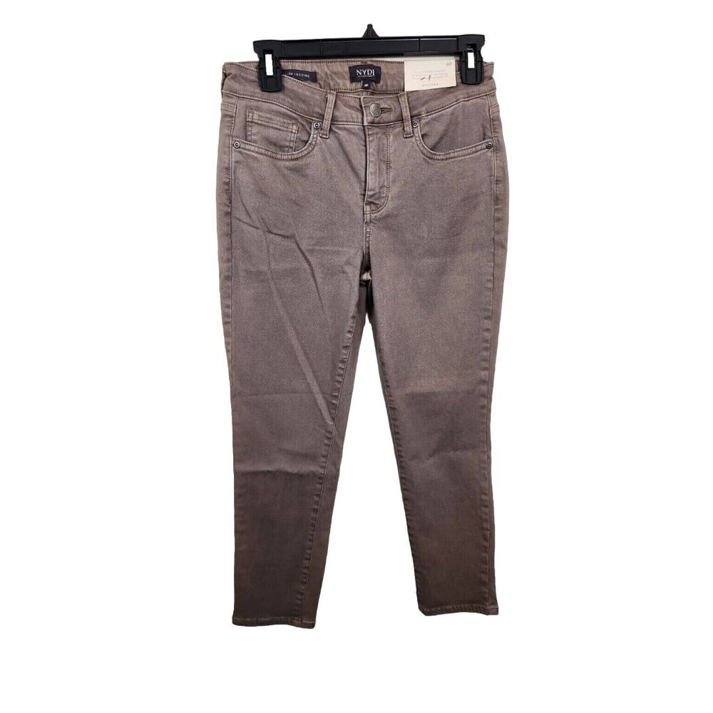 NYDJ Jeans Women's Size 2P Alina Legging Ankle Deep Taupe Stretch Lift Tuck (23)